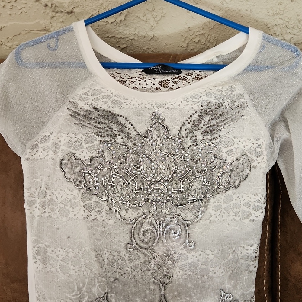 Angels & Diamonds bling sheer top